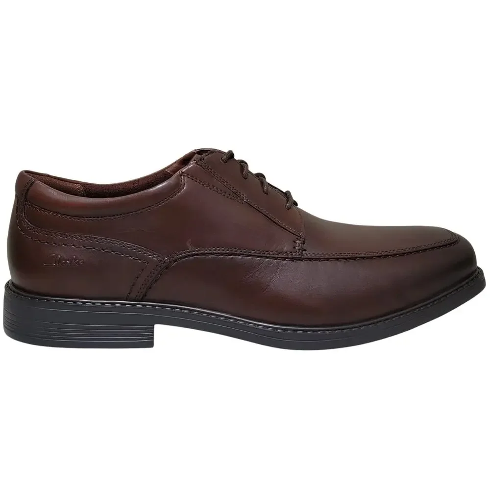 Clarks Men Dresslite Ace Derby Oxfords Size US 13W Mahogany Brown Leather